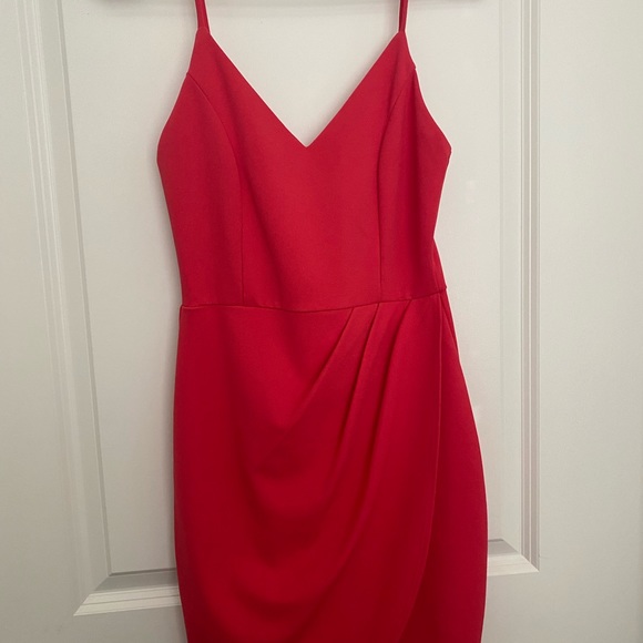 COPY - Lulu’s Forever Your Girl coral pink bodycon mini dress, size small EUC - Picture 6 of 7